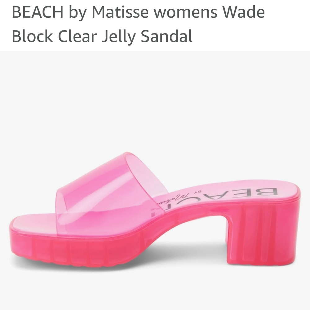 Pink Jelly Block Heel Sandals